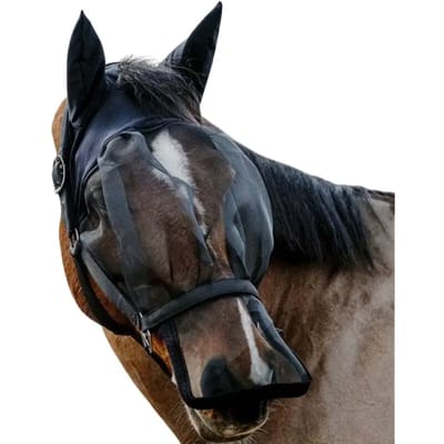 Paardenhalster met regenmasker Equithème