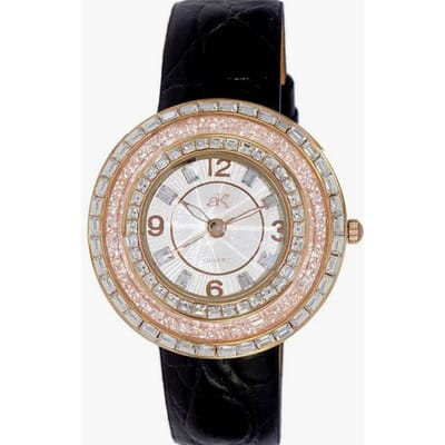 Montre pour femme Adee Kaye Collection Facceta Accents en cristal Cadran nacre blanche Quartz AK2116-LWT blanc