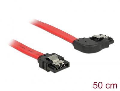 Delock SATA 6 Gb/s Cable straight to right angled 50 cm red