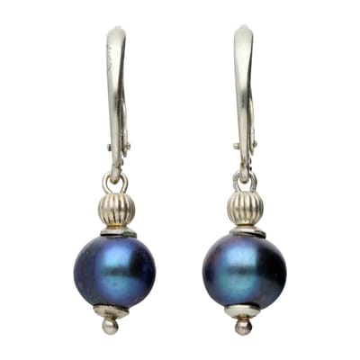Bela Donaco - Oorbellen Pearl collection B9 – Sterling Zilver – Blauwe Parels