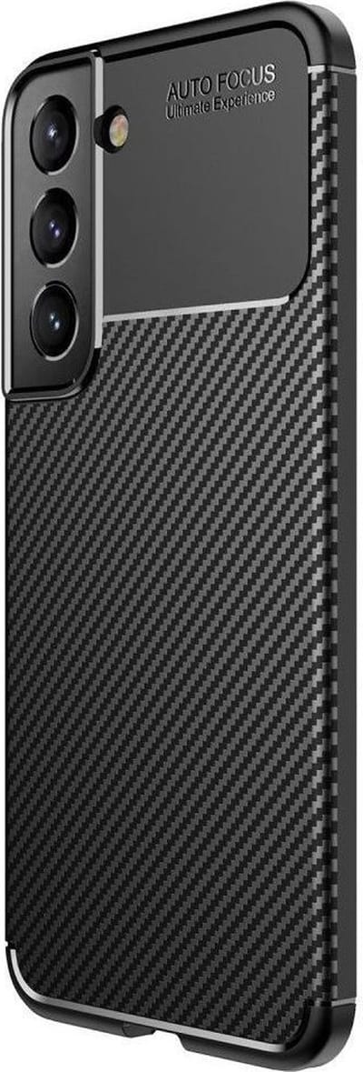Hoesje Siliconen Carbon TPU Back Cover Zwart Geschikt voor Samsung Galaxy S22 Plus