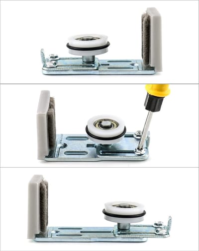 Allecto - Vloergeleiding voor Schuifdeur - Krasvaste Wieltjes - Duurzaam Roestvrij Staal - Zilver - Ondersteuning voor Schuifdeuren - Geschikt voor..