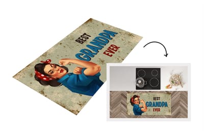 Keukenloper - Loper keuken - Vaderdag - Opa cadeau - Quote - Best grandpa ever - Spreuken - 120x60 cm - Keukenloper vinyl