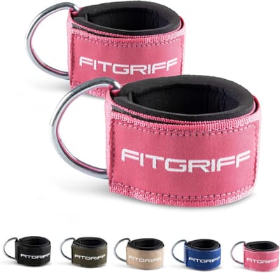 Ankle Straps for Cable Machines - Heavy Padded Ankle Cuffs - Gym Workout Kickback Exercise - Women Men - 2 Pieces