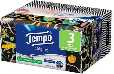 Box met zakdoeken, 3 dozen met elk 80 wegwerpdoekjes, 4-laags, Limited Edition, recyclebaar