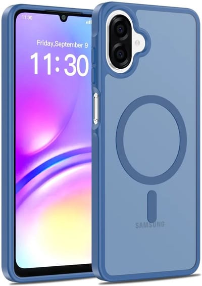 Hoesje Geschikt voor Samsung Galaxy A06 - Compatibel met MagSafe / Qi2 - Matte Beschermhoes - Back Cover met Magneet - Blauw