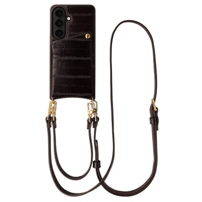 Selencia Hoesje - Geschikt voor Samsung Galaxy S26 - Real Leather Backcover met Pashouder - Dark Chocolate