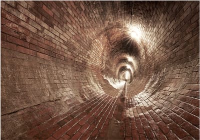 Fotobehangkoning - Behang - Vliesbehang - Fotobehang - Underground Corridor - 300 x 210 cm