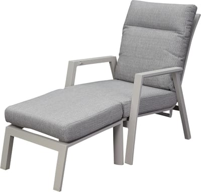 Barolo lounge balkonset 2 delig verstelbaar latte creme aluminium