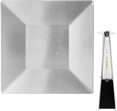 Terrasverwarmer Reflector - Bovenplaat Afdekking - Warmte Verdeling - Duurzaam Materiaal - 11cm Gat Afstand - Zwart