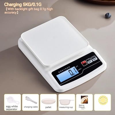 Huishoudelijke Keuken Weegschalen Doseergerei Draagbare Elektronische Weegschaal Meetinstrumenten & Weegschalen Keukenaccessoires white