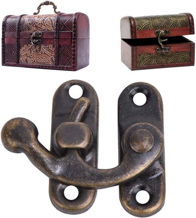 30 Stuks Kleine Hasp Slotdozen, Retro Stijl IJzeren Hasp Haak voor Sieraden en Cadeaudozen met 120 Stuks Hasp Haak en Bronzen Sloten