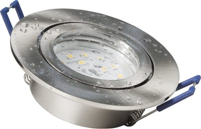 Inbouwspots LED IP44 ''Flatty'' - Inbouwspot geschikt voor binnen & Buiten - plafondlamp 3000K Ø83MM - Armatuur met met LED lamp Helder 400 lm - Zilver