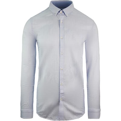 Lacoste Slim Fit Oxford Heren Lichtblauw Geweven Overhemd
