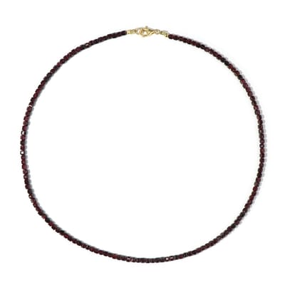 Cavill - Zilveren Halsketting - 925 Sterling Zilver - Mozambique Granaat 54,656 ct - Verstelbaar - Luxe Donkerrode Edelstenen