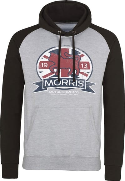 Morris Motor Co. England Baseball Hoodie Heather-Grijs-Zwart