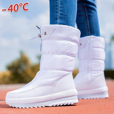 Nieuwe Dames Grote Medium Katoenen Laarzen Verdikt Warm Casual Grote Katoenen Schoenen Winter Sneeuwlaarzen Antislip en Waterdicht 41 blue