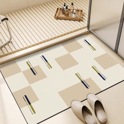 Romige Lucht Badkamervloermat Badkamer Waterabsorptie Sneldrogend Vuilafstotend Antislip Diatomeeënaarde Zachte Pad Voetpedaalmat 40*60cm