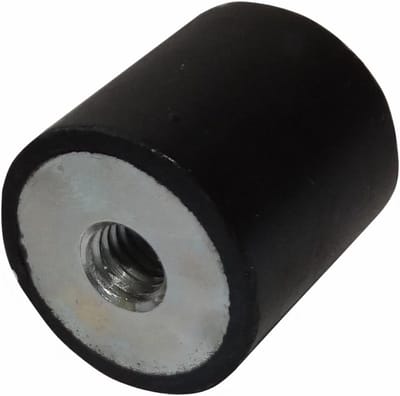 4x Ronde Rubberen Meubelvoetjes met Schroef M6 - 20mm Hoog en Ø20mm - Max. 128kg Draagvermogen
