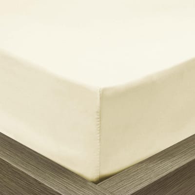 Beau Maison Hoeslaken Katoen Creme 180x200 + 35cm