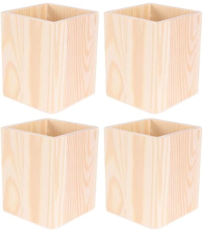 Dailygoods - Opbergdozen van hout - Kantoormateriaal - 4 Compartimenten - Kaki - Desk Organizer - Perfect voor pennen en scharen - Geschikt voor elk b...
