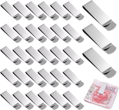 40 Stuks Geldclips van RVS, 5 x 1.5 cm, Ideaal voor Cash, Creditcards en Documenten