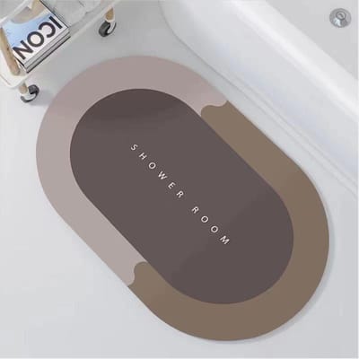 Tapis Absorbant Cartoon Tapis de Bain Chat Mignon Tapis de Porte de Salle de Bain Tapis à Séchage Rapide Tapis de Porte d'Entrée Domestique 40*60cm(2.5mm TPR) gray