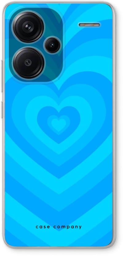 Case Company® - Hoesje geschikt voor Xiaomi Redmi Note 13 Pro plus hoesje - Hart Blauw - Soft Cover Telefoonhoesje - Bescherming aan alle Kanten en Schermrand