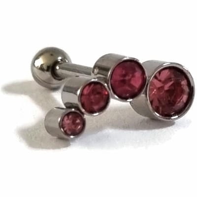 Aramat Jewels | Piercings | Helixpiercing met Roze kristal Steentjes | | | |10mm | Staal | Volwassenen | Verkleurd niet