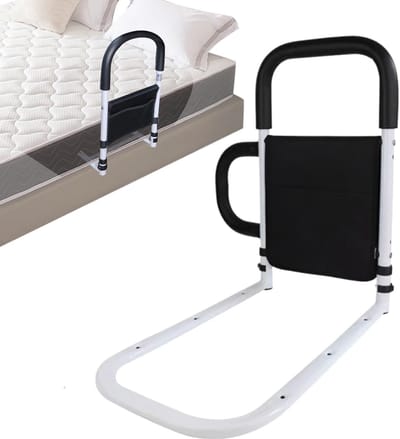 Bed Beugel - Nachtkastje Hulp - Veilig Opstaan - Met Opbergvak - 50x315 cm - Zwart