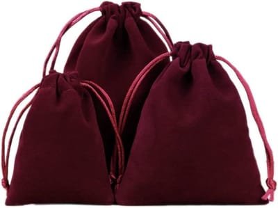 Allecto Plus - Velvet Zakjes met Koord - Set van Kleine Stoffen Zakjes voor Sieraden - Cadeauverpakking voor Sieraden - 5 x 7 cm - Geschikt voor Bruiloft en Kerstviering