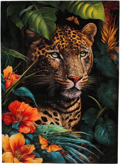 Muurkunst luipaard canvas glans 70x100cm