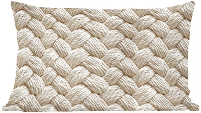 Sierkussens - Kussentjes Woonkamer - 60x40 cm - Touw - Gebreid - Beige