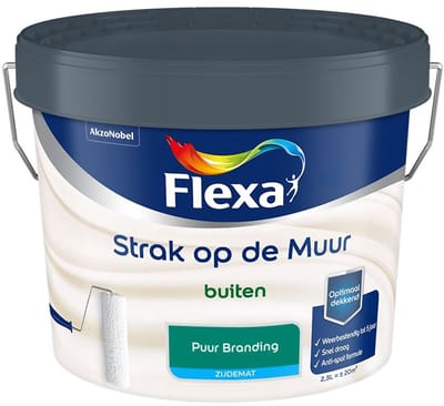 Flexa - Strak Op De Muur Buiten Zijdemat - Puur Branding - Mengverf - 2,5 L