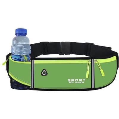 Sac banane de course à pied, sac de jogging de marathon, bouteille d'eau, sac banane de hanche, sacs de taille de téléphone de sport de plein air imperméables de jogging de cyclisme black
