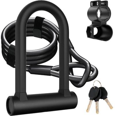 Lot fiets- en motorantivol, 80 cm, roestvrij stalen beveiligingsketting met slot en sleutels, geschikt voor garages, deuren, hekwerken en scootersloten.