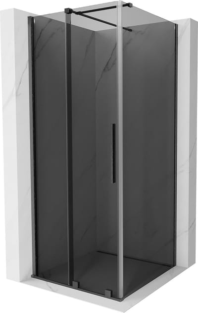 Mexen Velar schuifdouchecabine 90 x 90 , grafiet, geborsteld geweerv grijs - 871-090-090-41-66
