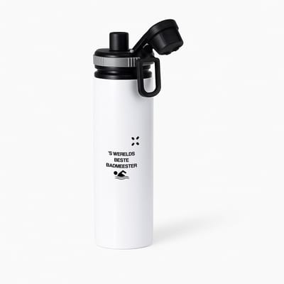 Hacebo® - 'S werelds beste badmeester waterfles met draaidop grijs - Badmeester - Badmeesters - s werelds beste badmeester - zwemmen - zwemdiploma - cadeau - kado - gift - geschenk - vaderdag - lifeguard - water fles - 850ML