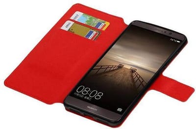 Cross Pattern TPU Bookstyle Wallet Case Hoesje Geschikt voor Huawei Mate 9 Rood