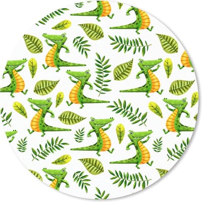 Muismat rond 20x20 cm - Mousepad Krokodil - Jungle - Kinderen - Ronde muismatten