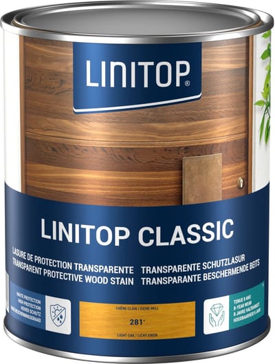 Linitop Classic - Beits -Transparante decoratieve beschermende beits - Linitop - 2,5 L Licht eiken