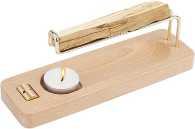 4 in 1 Wierookhouder van Hout, 220mm voor Palo Santo, Wierookstokjes en Kaarsen - Perfect voor Yoga, Meditatie en Cadeaus