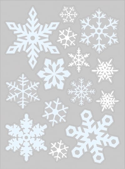 Anna's Collection Kerst raamstickers witte sneeuwvlokken - vel van 34 x 28 cm - raamdecoratie - raamversiering