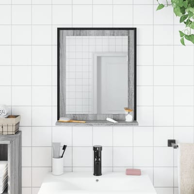 vidaXL - Badkamerspiegel - met - schap - 50x12x60 - cm - hout - grijs - sonoma - eiken