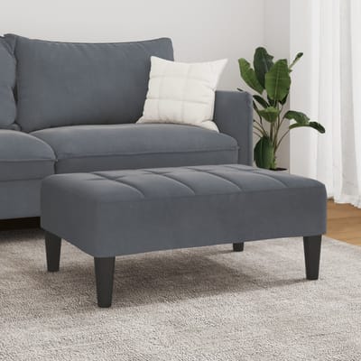 vidaXL - Voetenbank - 77x55x31 - cm - fluweel - donkergrijs