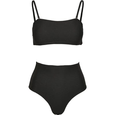Urban Classics - High Waist Bandeau Bikini set - XS - Zwart