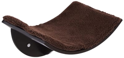 Kattenbed - 41x28x21 cm - Wandbed voor Katten met Pluche Kussen - Bruin