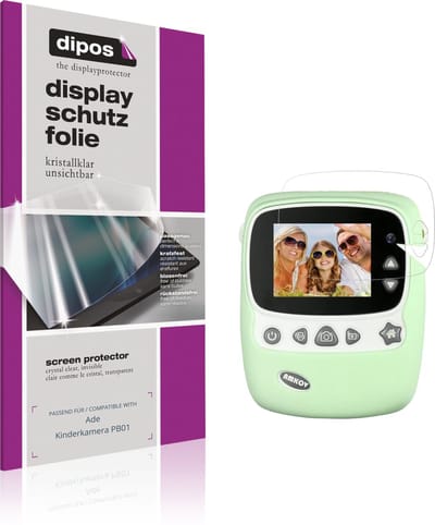 dipos – 4x Beschermfolie geschikt voor Ade Kinderkamera PB01 | Krasbestendige & heldere Screenprotector Ultra-Thin