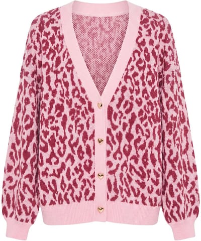 Studio Untold - Dames - Vest oversized kleur leo hartvormige knopen - Roze - Maat 50+
