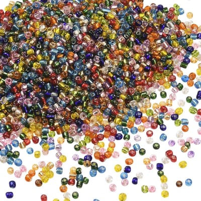 Rocailles met ronde gaten zilver bekleed blauw rood groen oranje handgemaakte afstandhouders kleine losse kralen losse Charms voor Fab